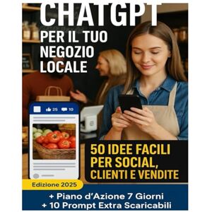 AMS, Web Studio ChatGPT per il Tuo Negozio Locale – 50 Idee Facili per Social, Clienti e Vendite: Come trasformare idee confuse in post, messaggi e promozioni pronte in pochi secondi – anche se parti da zero. AMS, Web Studio ChatGPT per il Tuo Negozio Locale – 50 Idee Facili per Social, Clienti e Vendite: Come trasformare idee confuse in post, messaggi e promozioni pronte in pochi secondi – anche se parti da zero.