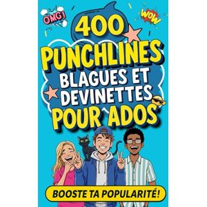 Arc en ciel, Ma petite librairie 400 PUNCHLINES, BLAGUES ET DEVINETTES POUR ADOS. Booste ta popularité: Humour, confiance en soi et répartie, le trio gagnant des 12 à 16 ans ! Arc en ciel, Ma petite librairie 400 PUNCHLINES, BLAGUES ET DEVINETTES POUR ADOS. Booste ta popularité: Humour, confiance en soi et répartie, le trio gagnant des 12 à 16 ans !