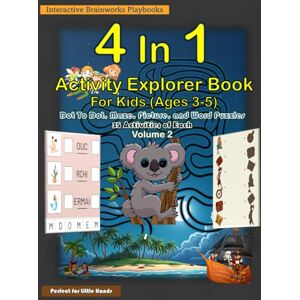 HOUSE, IBP 4 In 1 Activity Explorer Book Volume 2 For Kids Ages 3-5: 140 Activities-35 of each Dot To Dot, Maze, Picture, and Word Puzzles Educational Activity Book for Children Color Print HOUSE, IBP 4 In 1 Activity Explorer Book Volume 2 For Kids Ages 3-5: 140 Activities-35 of each Dot To Dot, Maze, Picture, and Word Puzzles Educational Activity Book for Children Color Print