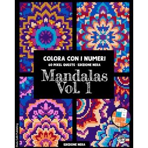 Edizioni, Dudu Café Mandalas Vol. 1 • Colora con i Numeri • 60 Pixel Quests (Edizione Nera): Libro da colorare Pixel Art per adulti: Mandala con 24 colori brillanti per ... la consapevolezza e rilassarsi #duduquests Edizioni, Dudu Café Mandalas Vol. 1 • Colora con i Numeri • 60 Pixel Quests (Edizione Nera): Libro da colorare Pixel Art per adulti: Mandala con 24 colori brillanti per ... la consapevolezza e rilassarsi #duduquests