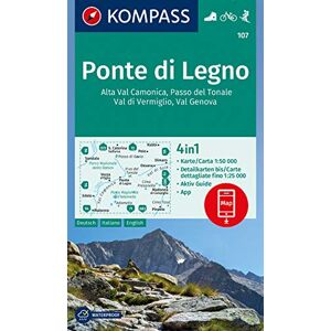 Ponte di Legno / Alta Val Camonica (107): 4in1 Wanderkarte mit Aktiv Guide und Detailkarten inklusive Karte zur offline Verwendung in der KOMPASS-App. Fahrradfahren. Skitouren. Ponte di Legno / Alta Val Camonica (107): 4in1 Wanderkarte mit Aktiv Guide und Detailkarten inklusive Karte zur offline Verwendung in der KOMPASS-App. Fahrradfahren. Skitouren.