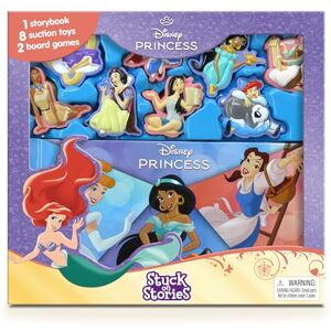 Phidal Publishing Inc. Disney Princess Stuck on Stories Activity Books for kids, 10-page storybook, 8 toy suction cups, a board game to enjoy Phidal Publishing Inc. Disney Princess Stuck on Stories Activity Books for kids, 10-page storybook, 8 toy suction cups, a board game to enjoy