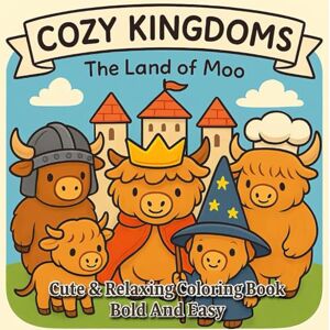 Tales, Niu COZY KINGDOMS The Land Of Moo: Bold And Easy Coloring Book For Kids And Adults With 65 Cute Highland Cows In A Magical Kingdom (COZY KINGDOMS Coloring Books) Tales, Niu COZY KINGDOMS The Land Of Moo: Bold And Easy Coloring Book For Kids And Adults With 65 Cute Highland Cows In A Magical Kingdom (COZY KINGDOMS Coloring Books)
