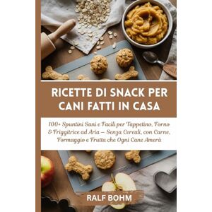 BOHM, RALF Ricette di Snack per Cani Fatti in Casa: 100+ Spuntini Sani e Facili per Tappetino, Forno & Friggitrice ad Aria — Senza Cereali, con Carne, Formaggio e Frutta che Ogni Cane Amerà BOHM, RALF Ricette di Snack per Cani Fatti in Casa: 100+ Spuntini Sani e Facili per Tappetino, Forno & Friggitrice ad Aria — Senza Cereali, con Carne, Formaggio e Frutta che Ogni Cane Amerà