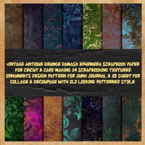 loj, jakika vintage Antique grunge damask ephemera scrapbook paper for cricut & card making 14 scrapbooking textured ornaments design pattern for junk journal & ... & decoupage with old looking patterned style loj, jakika vintage Antique grunge damask ephemera scrapbook paper for cricut & card making 14 scrapbooking textured ornaments design pattern for junk journal & ... & decoupage with old looking patterned style