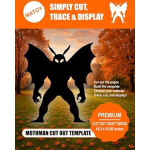 Prints, Matoy Life-Size Mothman Craft Template Book: 50.88-Inch Silhouette Pattern for Yard Art and Wall Decor: Cut and Assemble Pages for Spooky Wall Art, Cryptid Yard Displays, and Halloween Decor Projects Prints, Matoy Life-Size Mothman Craft Template Book: 50.88-Inch Silhouette Pattern for Yard Art and Wall Decor: Cut and Assemble Pages for Spooky Wall Art, Cryptid Yard Displays, and Halloween Decor Projects