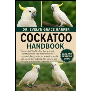 GRACE HARPER, DR. EVELYN COCKATOO HANDBOOK: Everything You Need to Know, Care and Behavior Guide — cage and play-gym setup, attention needs and separation training, diet variety and foraging, feather care and more GRACE HARPER, DR. EVELYN COCKATOO HANDBOOK: Everything You Need to Know, Care and Behavior Guide — cage and play-gym setup, attention needs and separation training, diet variety and foraging, feather care and more