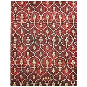 Paperblanks Kalendarz 2025 Red Velvet Ultra tygodniowy VER Flexi: tydzień na dwóch stronach, zamykany na gumkę, Papier 100 GSM Paperblanks Kalendarz 2025 Red Velvet Ultra tygodniowy VER Flexi: tydzień na dwóch stronach, zamykany na gumkę, Papier 100 GSM