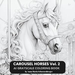 Schoenenberger, Anna Maria CAROUSEL HORSES, Vol. 2: AI Grayscale Coloring Book Schoenenberger, Anna Maria CAROUSEL HORSES, Vol. 2: AI Grayscale Coloring Book