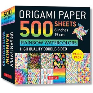 Tuttle Publishing Origami Paper 500 sheets Rainbow Watercolors 6" (15 cm): Tuttle Origami Paper: High-Quality Double-Sided Origami Sheets Printed with 12 Different ... ... (Instructions for 5 Projects Included) Tuttle Publishing Origami Paper 500 sheets Rainbow Watercolors 6" (15 cm): Tuttle Origami Paper: High-Quality Double-Sided Origami Sheets Printed with 12 Different ... ... (Instructions for 5 Projects Included)