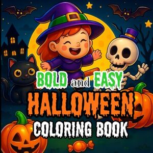 Libri, RidiColoraGioca Bold and Easy Halloween Coloring Book: 40 Cute and Spooky Designs for Kids and Adults Big and Simple for Relaxation Fun Large Print Coloring Pages Libri, RidiColoraGioca Bold and Easy Halloween Coloring Book: 40 Cute and Spooky Designs for Kids and Adults Big and Simple for Relaxation Fun Large Print Coloring Pages
