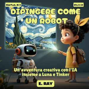 RAY, E. AI PER BAMBINI DIPINGERE COME UN ROBOT: Un'avventura creativa con l'IA insieme a Luna e Tinker RAY, E. AI PER BAMBINI DIPINGERE COME UN ROBOT: Un'avventura creativa con l'IA insieme a Luna e Tinker
