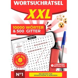 Ratel, Editions Großdruck Wortsuchrätsel für Erwachsene und Senioren – 500 Rätselgitter XXL mit 10.000 Wörtern Rätselbuch zum Entspannen und Gedächtnistraining für ... Perfektes Geschenk für Rätsel-Liebhaber Ratel, Editions Großdruck Wortsuchrätsel für Erwachsene und Senioren – 500 Rätselgitter XXL mit 10.000 Wörtern Rätselbuch zum Entspannen und Gedächtnistraining für ... Perfektes Geschenk für Rätsel-Liebhaber