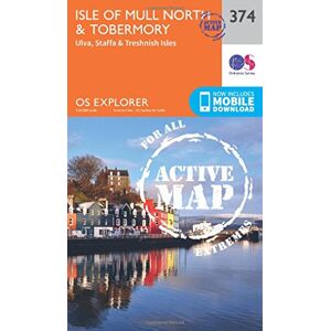 Ordnance Survey Isle of Mull North & Tobermory Map Weatherproof Ulva, Staffa & Treshnish Isles OS Explorer Active Map 374 Scotland Walks Hiking Maps Adventure Ordnance Survey Isle of Mull North & Tobermory Map Weatherproof Ulva, Staffa & Treshnish Isles OS Explorer Active Map 374 Scotland Walks Hiking Maps Adventure