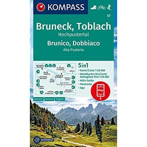 KOMPASS-Karten Bruneck Toblach D/I/E: 5in1 Wanderkarte mit Aktiv Guide, Detailkarten und Panorama inklusive Karte zur offline Verwendung in der KOMPASS-App. Fahrradfahren. Skitouren.: 57 KOMPASS-Karten Bruneck Toblach D/I/E: 5in1 Wanderkarte mit Aktiv Guide, Detailkarten und Panorama inklusive Karte zur offline Verwendung in der KOMPASS-App. Fahrradfahren. Skitouren.: 57