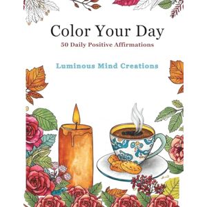 Creations, Luminous Mind Colour your Day 50 Daily Positive Affirmations to Color: Black Paper Coloring Book For Adults and Teens Creations, Luminous Mind Colour your Day 50 Daily Positive Affirmations to Color: Black Paper Coloring Book For Adults and Teens