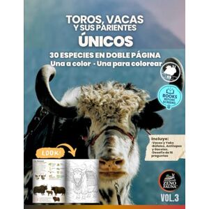 Español, Zenofauna Toros, vacas y sus parientes Únicos: ibro ilustrado educativo con 30 bóvidos únicos: fichas culturales a color y páginas para colorear, ideal para niños, jóvenes y familias curiosas Español, Zenofauna Toros, vacas y sus parientes Únicos: ibro ilustrado educativo con 30 bóvidos únicos: fichas culturales a color y páginas para colorear, ideal para niños, jóvenes y familias curiosas