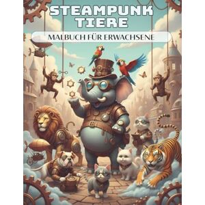 Bleyck, Liam Steampunk Tiere Malbuch für Erwachsene: 50 kunstvolle, einzigartige Tiere mit Zahnrädern, Monokeln und Zylindern voller mechanischer Fantasie Entspannung und Stressabbau Bleyck, Liam Steampunk Tiere Malbuch für Erwachsene: 50 kunstvolle, einzigartige Tiere mit Zahnrädern, Monokeln und Zylindern voller mechanischer Fantasie Entspannung und Stressabbau