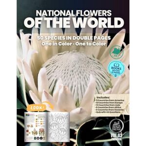 English, Zenofauna NATIONAL FLOWERS OF THE WORLD: Zenofauna Premium Collection – Illustrated Book to Learn and Color English, Zenofauna NATIONAL FLOWERS OF THE WORLD: Zenofauna Premium Collection – Illustrated Book to Learn and Color