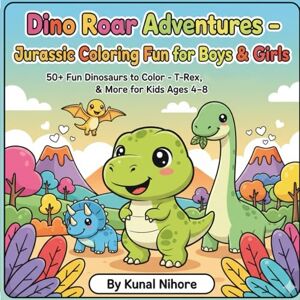 Nihore, Kunal Dino Roar Adventures Jurassic Coloring Fun for Boys & Girls: 50+ Fun Dinosaurs to Color – T-Rex, Triceratops & More for Kids Ages 4–8 Nihore, Kunal Dino Roar Adventures Jurassic Coloring Fun for Boys & Girls: 50+ Fun Dinosaurs to Color – T-Rex, Triceratops & More for Kids Ages 4–8