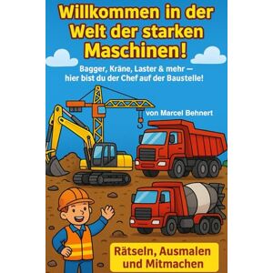 Behnert, Marcel Willkommen in der Welt der starken Maschinen!: Bagger, Kräne, Laster & mehr – hier bist du der Chef auf der Baustelle! Behnert, Marcel Willkommen in der Welt der starken Maschinen!: Bagger, Kräne, Laster & mehr – hier bist du der Chef auf der Baustelle!