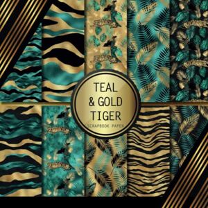 Palomino, Peyton Scrapbook Paper: Teal & Gold Tiger: Double Sided Craft Paper For Card Making, Origami & DIY Projects Decorative Scrapbooking Paper Pad Palomino, Peyton Scrapbook Paper: Teal & Gold Tiger: Double Sided Craft Paper For Card Making, Origami & DIY Projects Decorative Scrapbooking Paper Pad