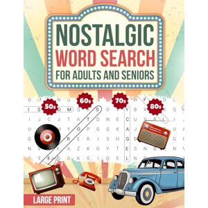 Books, JPM Nostalgic Word Search for Adults and Seniors: Large Print Puzzle Book Featuring the 50s, 60s, 70s, and 80s: Relaxing and Fun Word Search Puzzles from ... ‘n’ Roll, Vintage Slang, Fashion, and More Books, JPM Nostalgic Word Search for Adults and Seniors: Large Print Puzzle Book Featuring the 50s, 60s, 70s, and 80s: Relaxing and Fun Word Search Puzzles from ... ‘n’ Roll, Vintage Slang, Fashion, and More