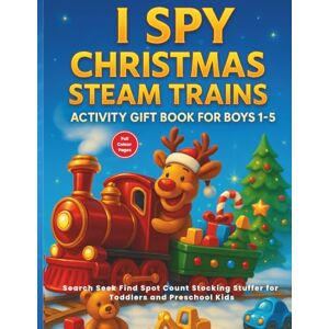Heights Publishing, Daring I Spy Christmas Steam Trains Holiday Activity Book for Kids 1-5: Search Seek Find Spot Count Stocking Stuffer Gift for Toddlers and Preschool Boys (I Spy Series Australian Editions) Heights Publishing, Daring I Spy Christmas Steam Trains Holiday Activity Book for Kids 1-5: Search Seek Find Spot Count Stocking Stuffer Gift for Toddlers and Preschool Boys (I Spy Series Australian Editions)