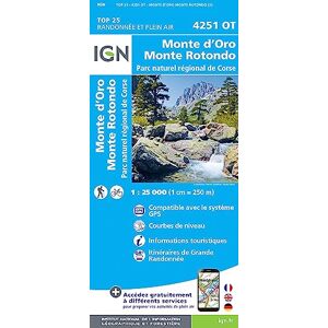 Institut Géographique National Monte d'Oro / Monte Rotondo / PNR de Corse: 4251OT (TOP 25) Institut Géographique National Monte d'Oro / Monte Rotondo / PNR de Corse: 4251OT (TOP 25)
