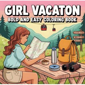 Jefferson, Sara Girl Vacation Coloring Book: Bold and Easy Cute Design for Teen Girl Featuring Travel Days Scene with Fun and Stress Relief Jefferson, Sara Girl Vacation Coloring Book: Bold and Easy Cute Design for Teen Girl Featuring Travel Days Scene with Fun and Stress Relief