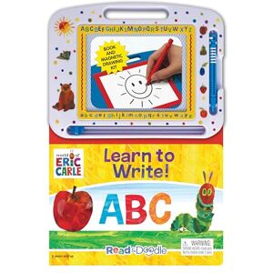 Phidal Publishing Inc. The World of Eric Carle Learn to Write ABC Read & Doodle Learning resources for kids, a magnetic drawing pad, an easy-to-use pen, 22-page board book for reading and drawing Phidal Publishing Inc. The World of Eric Carle Learn to Write ABC Read & Doodle Learning resources for kids, a magnetic drawing pad, an easy-to-use pen, 22-page board book for reading and drawing