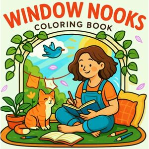 Books, PDM Window Nooks: A Bold & Easy Coloring Book of Cozy Views and Cute Quiet Moments Books, PDM Window Nooks: A Bold & Easy Coloring Book of Cozy Views and Cute Quiet Moments