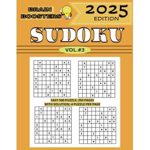 BOOKS, RGF Brain Boosters: Easy Sudoku Fun-Vol.#3, 4 Unique 9x9 Puzzles, Designed to Help Build Logic Skills and Improve Focus in a Fun, Relaxing Way. Great for ... Light Brain Games. 10 Collectible Volume. BOOKS, RGF Brain Boosters: Easy Sudoku Fun-Vol.#3, 4 Unique 9x9 Puzzles, Designed to Help Build Logic Skills and Improve Focus in a Fun, Relaxing Way. Great for ... Light Brain Games. 10 Collectible Volume.