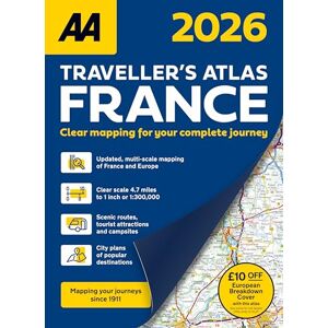 AA Publishing AA Travellers Atlas France 2026 flexi bound (AA Road Atlas) (AA Road Atlas France) (France Road Atlas) AA Publishing AA Travellers Atlas France 2026 flexi bound (AA Road Atlas) (AA Road Atlas France) (France Road Atlas)