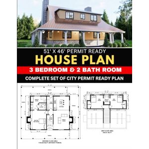 Fernando, Ira 51' x 46' Permit Ready House plan set: 3 Bedroom & 2 Bathroom: Complete Set of City Permit Ready Plan Fernando, Ira 51' x 46' Permit Ready House plan set: 3 Bedroom & 2 Bathroom: Complete Set of City Permit Ready Plan