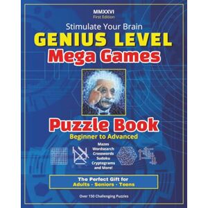 iMAGINATION, JWR Genius Level Mega Games Puzzle Book: First Edition 150+ Challenging Puzzles Mazes, Word Searches, Crosswords, Sudoku, Cryptograms, and More Large 8x10 Format for Adults, Seniors, and Teens iMAGINATION, JWR Genius Level Mega Games Puzzle Book: First Edition 150+ Challenging Puzzles Mazes, Word Searches, Crosswords, Sudoku, Cryptograms, and More Large 8x10 Format for Adults, Seniors, and Teens