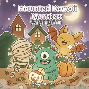 Brooks, Riley Spooky Cute Monsters Coloring Book: Haunted Kawaii Halloween Pages for Relaxation and Fun For Kids, Teens, and Adults Brooks, Riley Spooky Cute Monsters Coloring Book: Haunted Kawaii Halloween Pages for Relaxation and Fun For Kids, Teens, and Adults