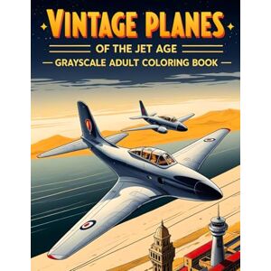R. Morton, James Vintage Planes of the Jet Age Grayscale Adult Coloring Book: Includes 38 Realistic Airplane Scenes with Classic Jets, Airport Views and Aerial Action ... & Structures Collection by James R. Morton) R. Morton, James Vintage Planes of the Jet Age Grayscale Adult Coloring Book: Includes 38 Realistic Airplane Scenes with Classic Jets, Airport Views and Aerial Action ... & Structures Collection by James R. Morton)