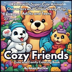 Mathew, Amaal Cozy Friend: Cute and Comfy Coloring Book: Relax with Super Cute Animal Characters and Simple Designs for Adults and Teens Mathew, Amaal Cozy Friend: Cute and Comfy Coloring Book: Relax with Super Cute Animal Characters and Simple Designs for Adults and Teens