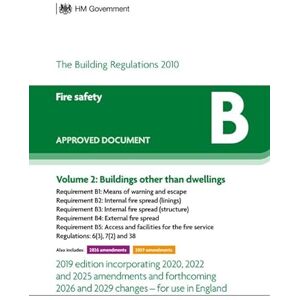 HM Government Approved Document B – Fire Safety: Volume 2 Buildings other than dwellings (2019 edition incorporating 2020 and 2022 amendments and forthcoming 2025, 2026 and 2029 changes) HM Government Approved Document B – Fire Safety: Volume 2 Buildings other than dwellings (2019 edition incorporating 2020 and 2022 amendments and forthcoming 2025, 2026 and 2029 changes)