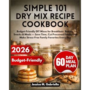 M. Gabriella, Jessica SIMPLE 101 DRY MIX RECIPE COOKBOOK: Budget-Friendly DIY Mixes for Breakfasts, Baking, Snacks & Meals — Save Time, Cut Processed Foods, and Make Stress-Free Family Favorites Every Day M. Gabriella, Jessica SIMPLE 101 DRY MIX RECIPE COOKBOOK: Budget-Friendly DIY Mixes for Breakfasts, Baking, Snacks & Meals — Save Time, Cut Processed Foods, and Make Stress-Free Family Favorites Every Day