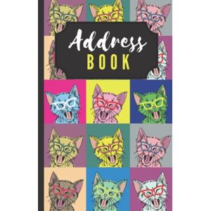 Books, Keep My Stuff Address Book: Hardcover Hardback / Funny Modern Pop Art Cats in Glasses on Bright Colors / Track Names Telephone Numbers Emails in Small 6x9 ... / Large Print / Great Senior Citizen Gift Books, Keep My Stuff Address Book: Hardcover Hardback / Funny Modern Pop Art Cats in Glasses on Bright Colors / Track Names Telephone Numbers Emails in Small 6x9 ... / Large Print / Great Senior Citizen Gift
