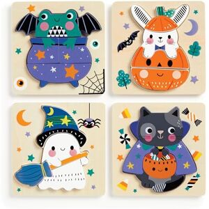 Mudpuppy Halloween – Set Of 4 Wooden 4 Piece Puzzles Featuring A Colorful Halloween Scene With Adorable Characters Mudpuppy Halloween – Set Of 4 Wooden 4 Piece Puzzles Featuring A Colorful Halloween Scene With Adorable Characters