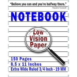 Journals, Albert Low Vision Notebook: Extra Wide Ruled Low Vision Paper, Bold Lines, Low Vision Aids, For Visually Impaired Journals, Albert Low Vision Notebook: Extra Wide Ruled Low Vision Paper, Bold Lines, Low Vision Aids, For Visually Impaired