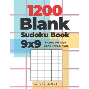Panda 1200 Blank Sudoku Book 9x9 6 Grids per page 8,5” x 11” Paper Size: Create Your Own Personal Logic Puzzle Games Panda 1200 Blank Sudoku Book 9x9 6 Grids per page 8,5” x 11” Paper Size: Create Your Own Personal Logic Puzzle Games