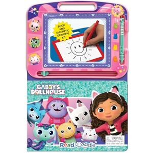 Phidal Publishing Inc. Gabby's Dollhouse Read & Doodle Learning resources for kids, a magnetic drawing pad, an easy-to-use pen, 22-page board book for reading and drawing Phidal Publishing Inc. Gabby's Dollhouse Read & Doodle Learning resources for kids, a magnetic drawing pad, an easy-to-use pen, 22-page board book for reading and drawing