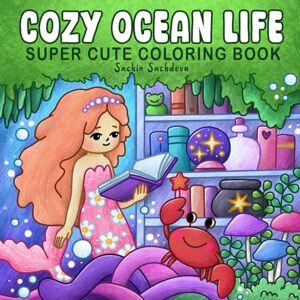 Sachdeva, Sachin Cozy Ocean Life: Super Cute Coloring Book for Adults and Teens featuring Mermaids, Sea Creatures, Cute Animals and Underwater Scenes Sachdeva, Sachin Cozy Ocean Life: Super Cute Coloring Book for Adults and Teens featuring Mermaids, Sea Creatures, Cute Animals and Underwater Scenes