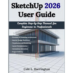 Harrington, Cole L. SketchUp 2026 User Guide: Complete Step-by-Step Manual for Beginners to Pro: For Precision 3D Modeling, Architectural and Interior Design Workflows, ... Automation, Extensions, and Project Delivery Harrington, Cole L. SketchUp 2026 User Guide: Complete Step-by-Step Manual for Beginners to Pro: For Precision 3D Modeling, Architectural and Interior Design Workflows, ... Automation, Extensions, and Project Delivery