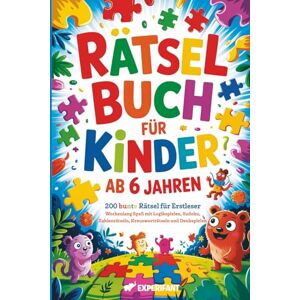 Verlag, Experifant Rätselbuch für Kinder ab 6 Jahren: 200 bunte Rätsel für Erstleser Wochenlang Spaß mit Logikspielen, Sudoku, Zahlenrätseln, Kreuzworträtseln und Denkspielen (Beschäftigungsbücher für die Grundschule) Verlag, Experifant Rätselbuch für Kinder ab 6 Jahren: 200 bunte Rätsel für Erstleser Wochenlang Spaß mit Logikspielen, Sudoku, Zahlenrätseln, Kreuzworträtseln und Denkspielen (Beschäftigungsbücher für die Grundschule)