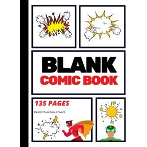 Lightning, Arnie Blank Comic Book: Create Your Own Comic Strip, Blank Comic Panels, 135 Pages, Red Lightning, Arnie Blank Comic Book: Create Your Own Comic Strip, Blank Comic Panels, 135 Pages, Red